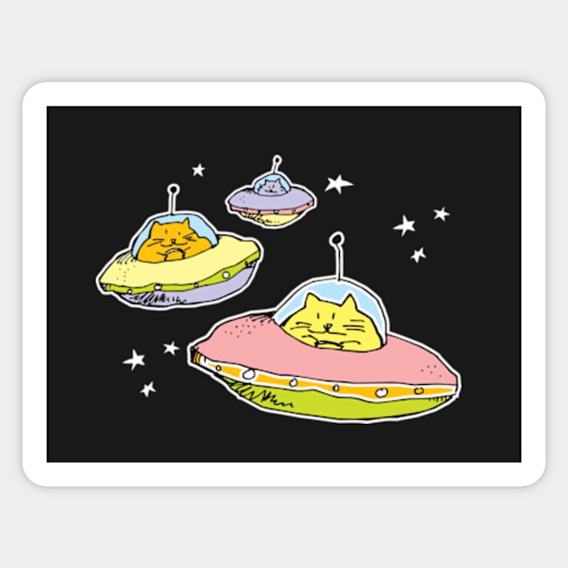 Cats in space Sticker by vectormutt